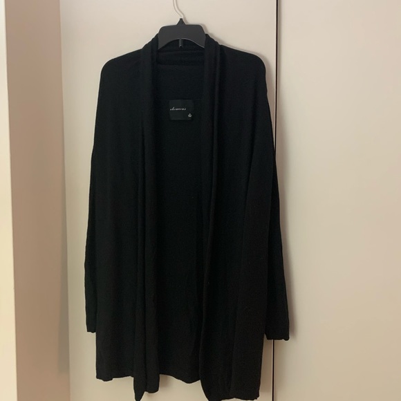 Olivaceous Black Long Soft Open Cardigan - Picture 6 of 7